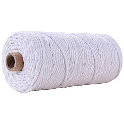 Fils de ficelle de coton pour l'artisanat tricot fabrication, blanc, 3mm, environ 109.36 yards (100 m)/rouleau