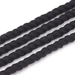 Cuerda elástica, con exterior de nylon y el caucho en el interior, negro, 5 mm, aproximadamente 100 yardas / paquete (300 pies / paquete)