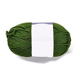 Fil de fibre acrylique à tricoter en coton au lait, Fil à crochet 5 épaisseur, fil d'aiguille à poinçonner, vert olive foncé, 2mm