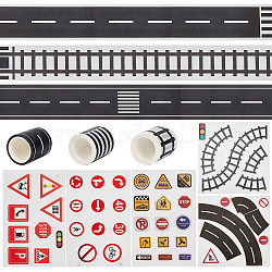 Ensembles d'autocollants auto-adhésifs pour panneaux de signalisation routière et ruban adhésif routier, Autocollant de décoration d'album de cadre photo bricolage, couleur mixte