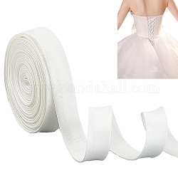 Хлопчатобумажная атласная лента длиной 137.8 дюйм, женский галстук на спине для свадебного платья, регулируемая шнуровка, Задник платья для замены молнии или пуговиц-белый.