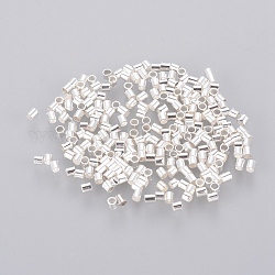 1700pcs 1.5mm Brass Tube Crimp End Beads, Cadmium Free & Lead Free, Silver Color Plated, hole: 1mm,1700pcs/10g