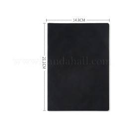 Cahier en cuir pu, avec du papier à l'intérieur, rectangle, pour les fournitures de bureau scolaire, noir, 211x148mm, 200 pages (100 feuilles)