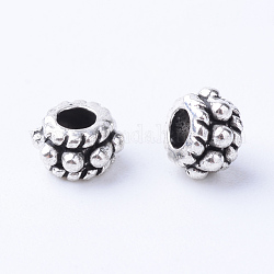 Tibetan Style Alloy Spacer Beads, Rondelle, Cadmium Free & Nickel Free & Lead Free, Antique Silver, 5x3mm, Hole: 2mm, about 5800pcs/1000g