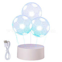Lampe de visualisation créative acrylique 3d, lampe tactile, football américain, clair, 9.8~17.3x9.8~13.7x0.35~4 cm, 2 pièces / kit