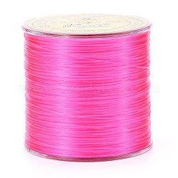 Flacher elastischer Stretchfaden mit japanischem Kristall, für Armbänder Edelsteinschmuck Herstellung Perlen Handwerk, neon rosa , 0.5 mm, ca. 328 Yard (300m)/Rolle