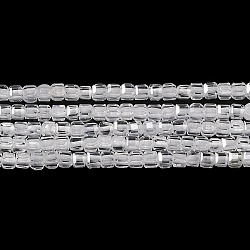 Zirkonia Perlenstränge, Quadrat facettiert, Transparent, 2.5x2.5x2.5 mm, Bohrung: 0.6 mm, ca. 159~160 Stk. / Strang, 14.57''~14.76'' (37~37.5 cm)