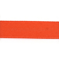 Двухсторонняя атласная лента, Полиэфирная лента, оранжево-красный, 1/8 дюйм (3 мм), о 880yards / рулон (804.672 м / рулон)