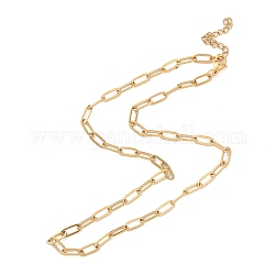 Placcatura ionica (ip) 304 collana a catena da donna in acciaio inossidabile con graffetta, oro, 16.34 pollice (41.5 cm)