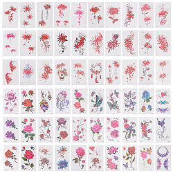 Craspire 2 комплект 2 стиля бабочки и цветочный узор временные татуировки наклейки, боди-арт бумажные наклейки, Смешанные узоры, 97x57x0.1 мм, 1 стиль / набор