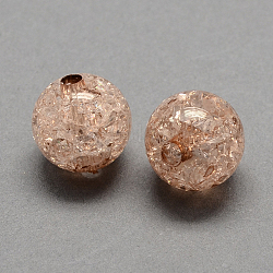 Transparent Crackle Acrylic Beads, Round, Camel, 8mm, Hole: 2mm, about 1890pcs/500g