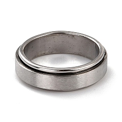 203 anillo giratorio de acero inoxidable para aliviar la ansiedad y el estrés., color acero inoxidable, ningún patrón, nosotros tamaño 7 3/4 (17.9 mm), 6mm