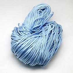 7 Innenkerne Polyester- & Elasthan-Kordelseile, einfarbig, zur Herstellung von Seilarmbändern, hellblau, 4~5 mm, ca. 109.36 Yard (100m)/Bündel, 420~500 g / Bündel