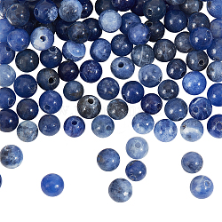 NBEADS 4 Strands About 192 Pcs Sodalite Beads, 4mm Natural Round Loose Beads Round Sodalite Beads Loose Gemstone Beads Spacer Beads for DIY Crafts Necklace Bracelet Jewelry Making
