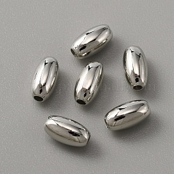 Placcatura perline in plastica abs, riso, platino placcato, 7x4mm, Foro: 1.5 mm, circa 1000pcs/scatola