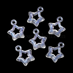 Transparent Acrylic with Glitter Pendants, Star, Colorful, 20x16.5x5mm, Hole: 2.4mm, about 997pcs/500g