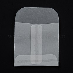 正方形の半透明のパーチメント紙バッグ  ギフトバッグやショッピングバッグ用  透明  80mm  バッグ：60x60x0.4mm