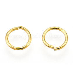 Hierro anillos del salto abierto, sin níquel, anillo redondo, dorado, 21 calibre, 6x0.7mm, diámetro interior: 4.5 mm, aproximamente 20000 unidades / 1000 g
