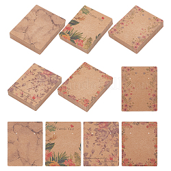 Fingerinspire 5 muster karton halskette ohrring set ausstellungskarten, Rechteck, Blumenmuster, 6.4x5.1x0.02 cm, 5 Muster, 30 stücke / muster, 150 Stück / Set