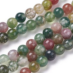 Natural Indian Agate Bead Strands, Round, 3mm, Hole: 0.5mm, about 110pcs/strand, 15 inch