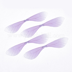 Flügel aus Polyestergewebe basteln Dekoration, für DIY Schmuck Handwerk Ohrring Halskette Haarspange Dekoration, Libellenflügel, Orchidee, 87x19 mm, Bohrung: 0.6 mm
