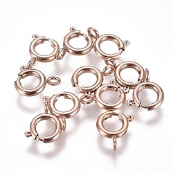 Placcatura ionica (ip) 304 fermagli ad anello a molla in acciaio inossidabile, oro roso, 8x1.8mm, Foro: 2.5 mm