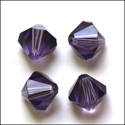 Abalorios de cristal austriaco de imitación, aaa grado, facetados, bicono, añil, 6x6mm, agujero: 0.7~0.9 mm