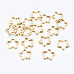 Connecteurs de liens en laiton, connecteur en métal pour la fabrication de bijoux bricolage, fleur, or, environ 9~10 mm de diamètre, épaisseur de 1mm