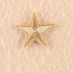 Computerized Embroidery Cloth Iron on/Sew on Patches, Costume Accessories, Appliques, Star, Khaki, 3x3cm