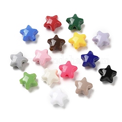 Perles acryliques opaques, étoiles du nord, couleur mixte, 11x11.5x7mm, Trou: 2mm, environ 1245 pcs/500 g