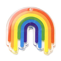 Ciondoli acrilico, arcobaleno, colorato, 41.5x41.5x2.5mm, Foro: 2 mm