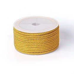 Polyester Braided Cord, Gold, 3mm, about 12.02~13.12 yards(11~12m)/roll