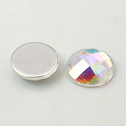 Imitación Taiwan acrílico Diamante de imitación espalda plana cabochons, facetados, medio redondo / cúpula, colorido, 12x4mm, 1000 unidades / bolsa