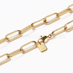 Collares de cadena con clip de latón, con cierre de langosta, Plateado de larga duración, hecha palabra de la mano, real 18k chapado en oro, 20-5/8 pulgada (52.3 cm)