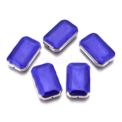 CCB perles en plastique, avec l'émail, rectangle, platine, bleu, 38.1x24.2x9.7mm, Trou: 1.8mm