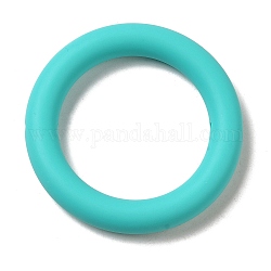 Perles de silicone, anneau, turquoise foncé, 65x10mm, Trou: 3mm