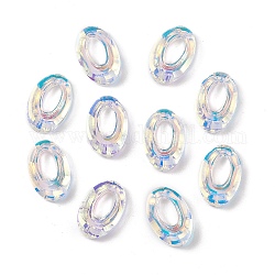 Соединительные кольца для гальванического стекла, кристаллическое космическое кольцо, призматическое кольцо, граненые, с покрытием на задной стороне, овальные, серый, 20x13x4~5 мм, внутренний диаметр: 10x5.3 мм