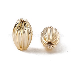 Messing Perlen, langlebig plattiert, gewelltes Oval, echtes 18k vergoldet, 9x6 mm, Bohrung: 1 mm