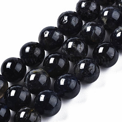 Natural Iolite/Cordierite/Dichroite Beads Strands, Round, 10mm, Hole: 1mm, about 41~42pcs/strand, 15.55 inch(39.5cm)