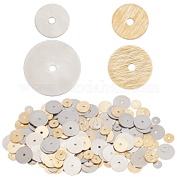 CREATCABIN 600Pcs Brass Heishi Beads 2 Colors 2 Size 6mm 8mm Flat Round Metal Spacer Beads Findings Coin Disc Stainless Steel for Bracelet Necklace Earring Jewelry Making DIY Craft(Gold Silver)