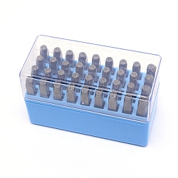 Chromstempel, einschließlich Buchstabe a ~ z und Nummer, Blau, 62x7x7 mm, 36 Stück / Karton