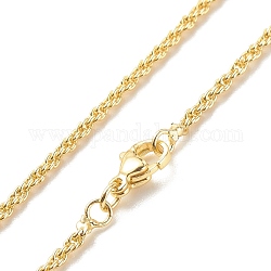 Collier de chaînes de corde en laiton pour les femmes, sans cadmium et sans plomb, véritable 18k plaqué or, 17.68 pouce (44.9 cm)
