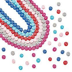 Nbeads ca. 240 Stück Fimo-Perlen, 6 Farben, Muttertag-Thema, Polymer-Tonperlen, flach, rund, mit Wort „I love Mom“, weiche Topf-Abstandsperlen, Kunsthandwerk, handgefertigte Accessoires für die Schmuckherstellung