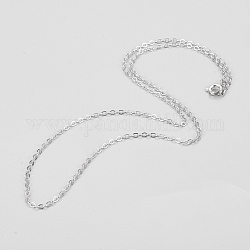 Brass Cable Chain Necklaces with Iron Findings, Platinum, 18 inch