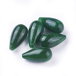 Myanmar natural jade / burmese jade colgantes, teñido, lágrima, 16~17x8.5mm, agujero: 1 mm