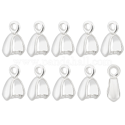 BENECREAT 10 Pcs 925 Sterling Silver Ice Cone Pinch Bail, 8mm Clip Connector, Pendant Connector, Pendant Buckle Connector, for Earring Pendant Necklace Jewelry Making