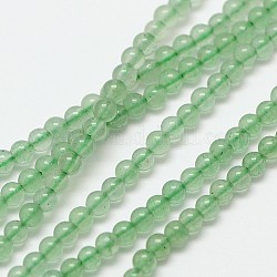 Natural Gemstone Aventurine Round Beads Strands, Green Aventurine, 2mm, Hole: 0.8mm, about 184pcs/strand, 16 inch