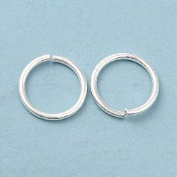 Latón anillos del salto abierto, anillos redondos, plata, 18 calibre, 12x1mm, diámetro interior: 10 mm