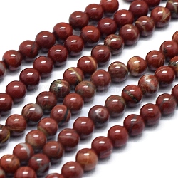 Chapelets de perles en jaspe arc-en-ciel rouge, ronde, 6mm, Trou: 0.8mm, Environ 66 pcs/chapelet, 15.94 pouce (40.5 cm)