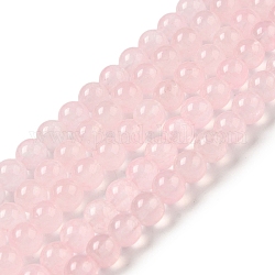 Натуральные и крашеные нити шарик Malaysia нефрита, круглые, розовые, 10 мм, отверстие : 1.0 мм, около 38 шт / нитка, 15 дюйм